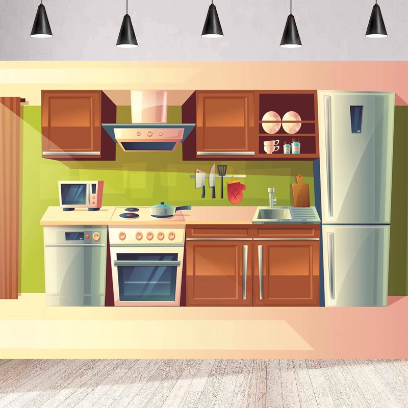 Kitchen Baking Cupboard - Фон для фотосъемки с героями мультфильмов,